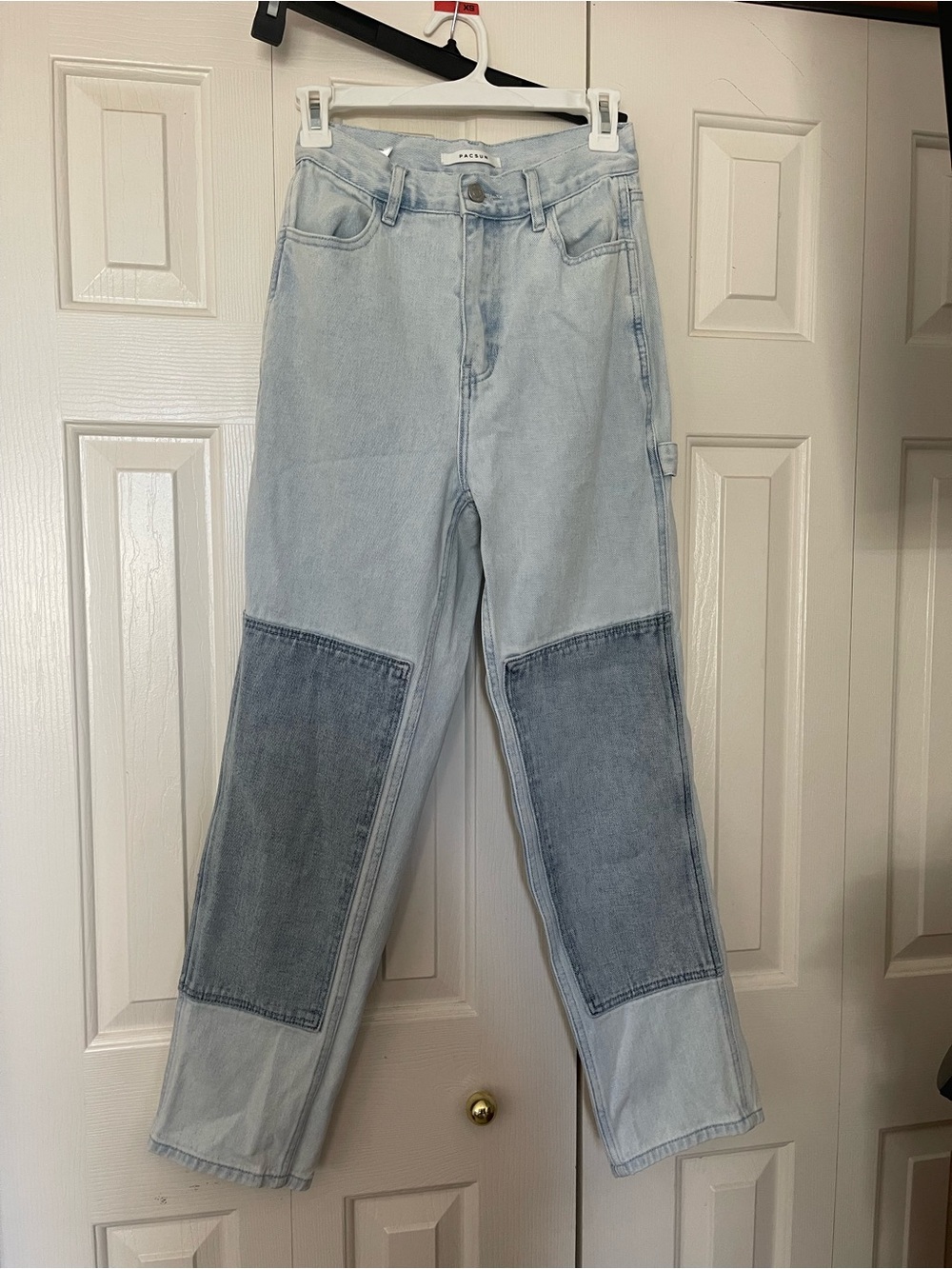 PacSun Light Blue Two-Tone Straight Leg Jeans